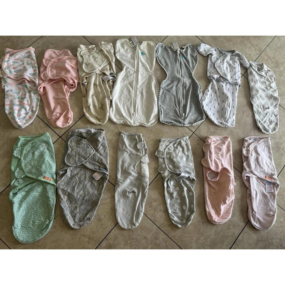 Lot of 13 Swaddle Me Etc Infant Baby Small/Medium Sz 0-3 Months Pink Neutral